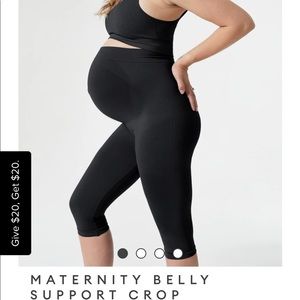 Blanqi pregnancy everyday spandex supported maternity pant/legging cropped